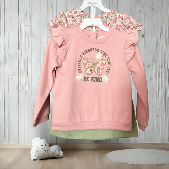 Little Lass Skirt, Sweatshirt, Top 3pc Set - Picture 1 of 7
